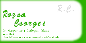 rozsa csorgei business card
